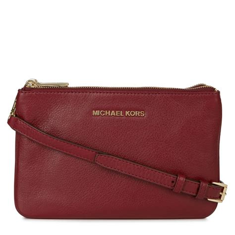 michael kors red leather crossbody bag|michael kors burgundy crossbody bag.